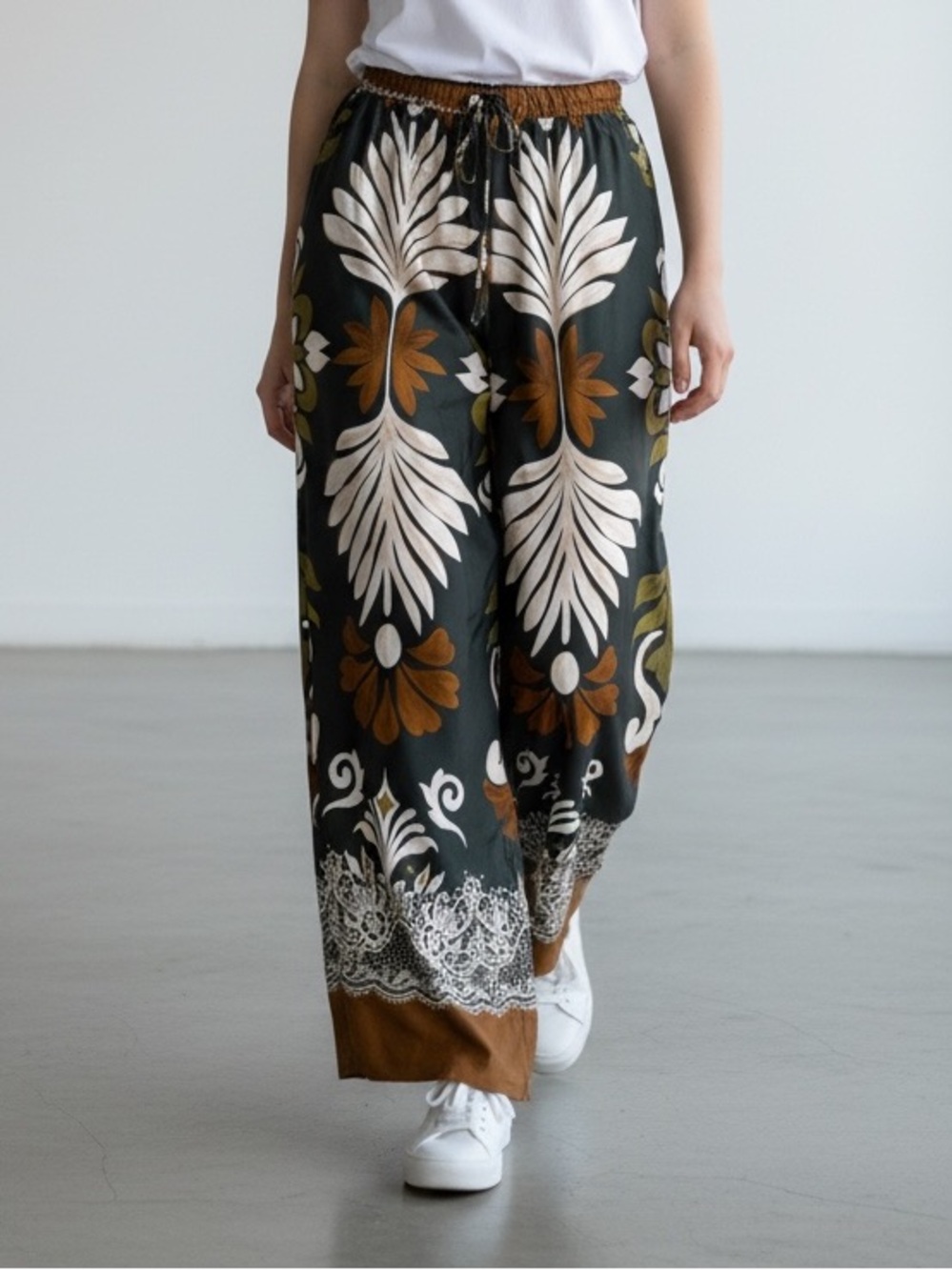 Lola silk/viscose wide leg pants